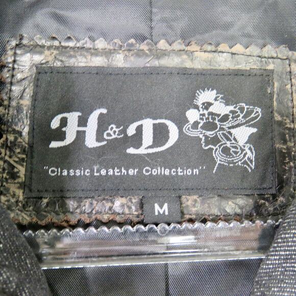 90s Vintage Brown Distressed Leather Jacket Moto Biker Jacket Medium - Picture 7 of 7